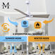 Atlas Alessandra - LK 56 inch Matte White with Gray Ash Tone Blades Transitional Ceiling Fan